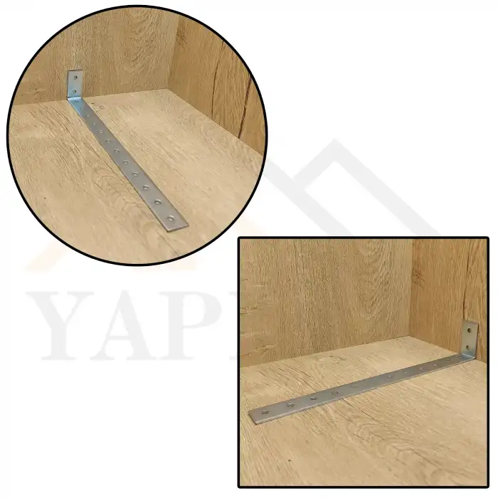 20x40x240 mm - Deprem Güvenliği Dolap Sabitleme Aparatı - Mobilya Sabitleme Kiti - Eşya Gardırop Portmanto Sabitleyici Aparat - Uzun L Demir Gönye Köşebent