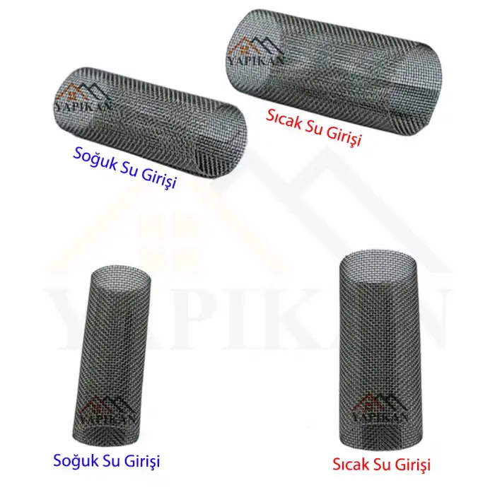 Uzun Tip Kombi Pislik Tutucu Filtresi Soğuk Su Girişi 1/2 Çap - Petek Kombi Bakımı Filtre Süzgeç Tamiri - Kombi Bağlantı Seti Tamir Süzgeci