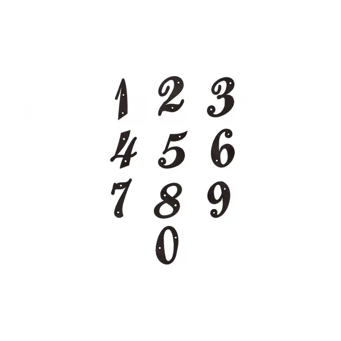 0 Numara - Dekoratif Texture Mat Siyah Ferforje Demir Kapı Numarası 0 No - Bina Kapısı, Ahşap Panjur Kapı, Daire Kapısı, Bahçe Kapısı Metal Vidalı Kapı Numarası