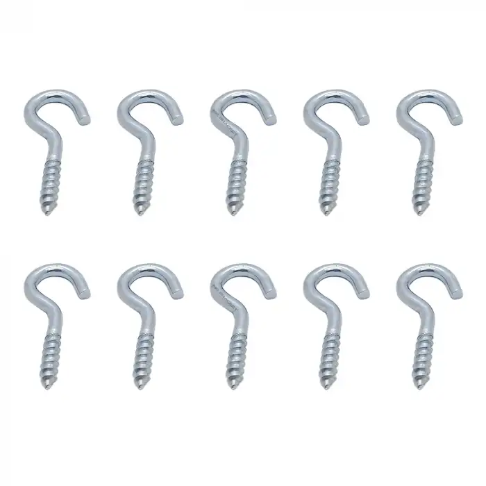 10 ad. Açık Piton Kanca 17x40 - Tavana Duy Avize Asma Kancası Demir - Duvara İp Halat Askı Aparatı