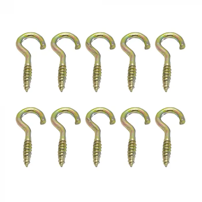 10 ad. Açık Piton Kanca 18x50 - Tavana Duy Avize Asma Kancası Demir - Duvara İp Halat Askı Aparatı