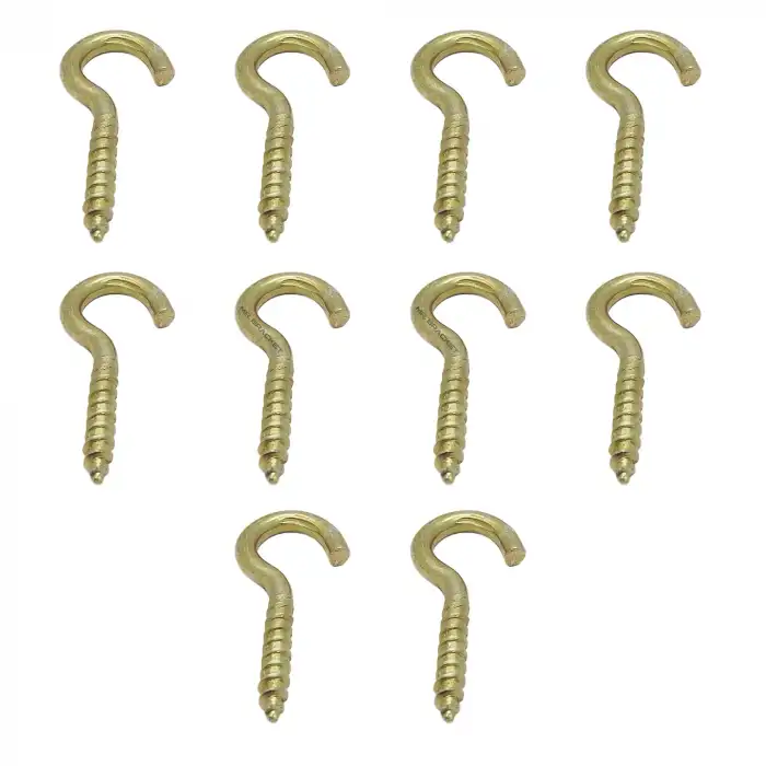 10 ad. Açık Piton Kanca 20x70 - Tavana Duy Avize Asma Kancası Demir - Duvara İp Halat Askı Aparatı