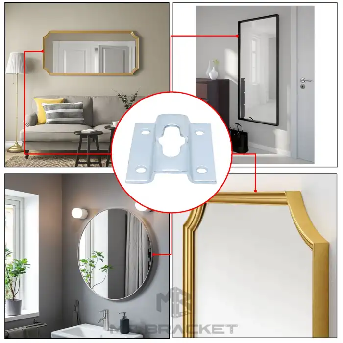10 ad. Ayna Askı Aparatı - Ağır Tablo Çerçeve Askı Aparatı - Vidalı Duvara Ayna Montaj Askı Kancası
