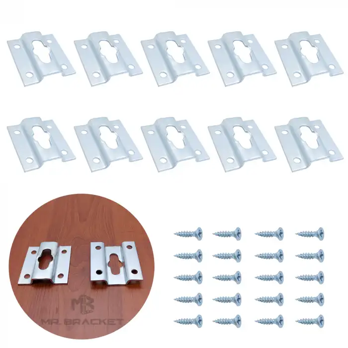 10 ad. Ayna Askı Aparatı - Ağır Tablo Çerçeve Askı Aparatı - Vidalı Duvara Ayna Montaj Askı Kancası