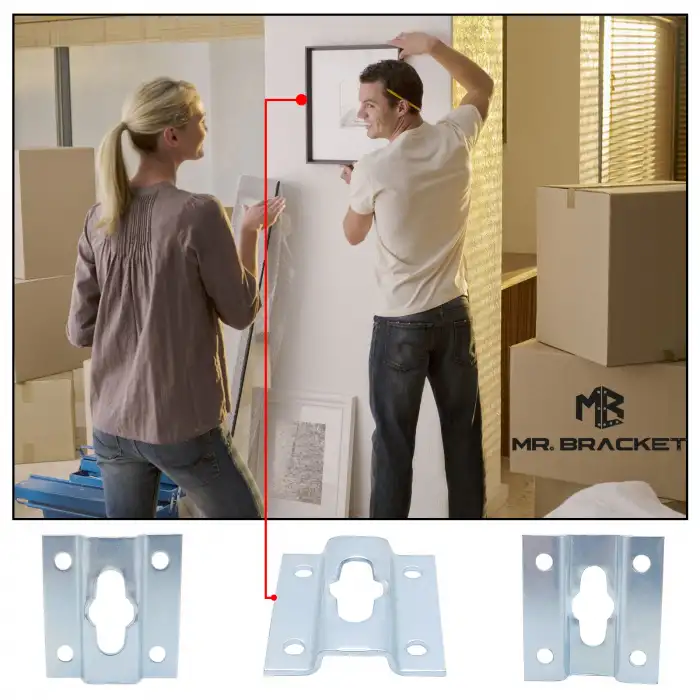 10 ad. Ayna Askı Aparatı - Ağır Tablo Çerçeve Askı Aparatı - Vidalı Duvara Ayna Montaj Askı Kancası