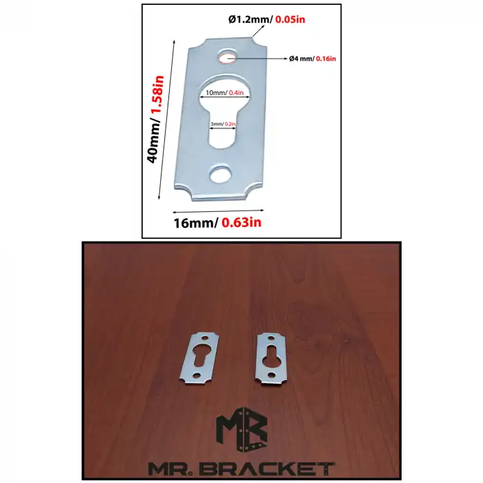 10 ad. Çerçeve Askısı Düz Dar Model - Metal Tablo Askı Aparatı - Vidalı Fotoğraf Resim Asma Kancası