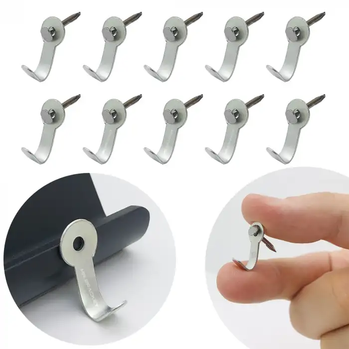 10 ad Duvar Tip Tablo Askısı - Beton Çivili Metal Çerçeve Askı Aparatı - Fotoğraf Resim Asma Kancası