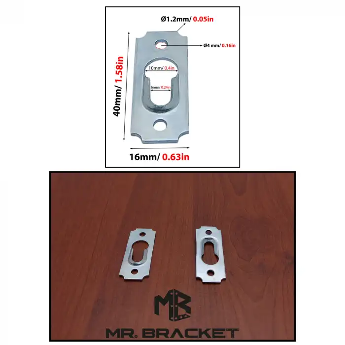 10 ad. Gizli Çerçeve Askısı Bombeli Dar Model - Metal Tablo Askı Aparatı - Vidalı Resim Asma Kancası