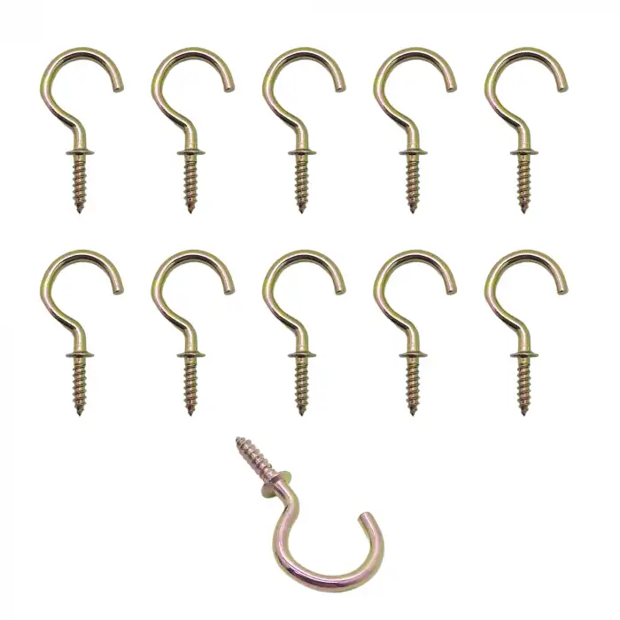 10 ad. Stoplu Piton Kanca No: 2 - Metal Açık Piton Kanca Demiri - Demir Eşya Asma Kancası Aparatı