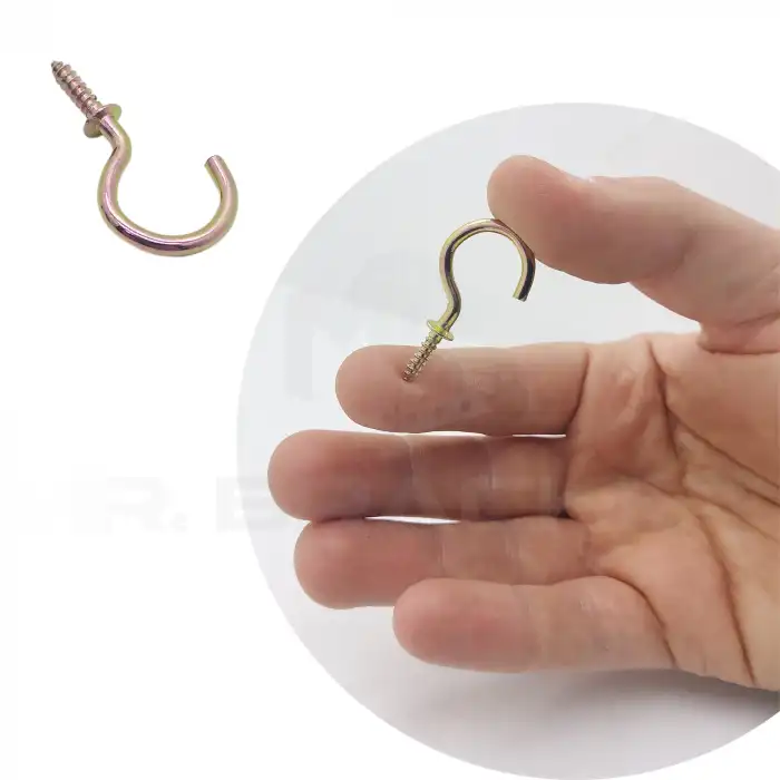 10 ad. Stoplu Piton Kanca No: 2 - Metal Açık Piton Kanca Demiri - Demir Eşya Asma Kancası Aparatı