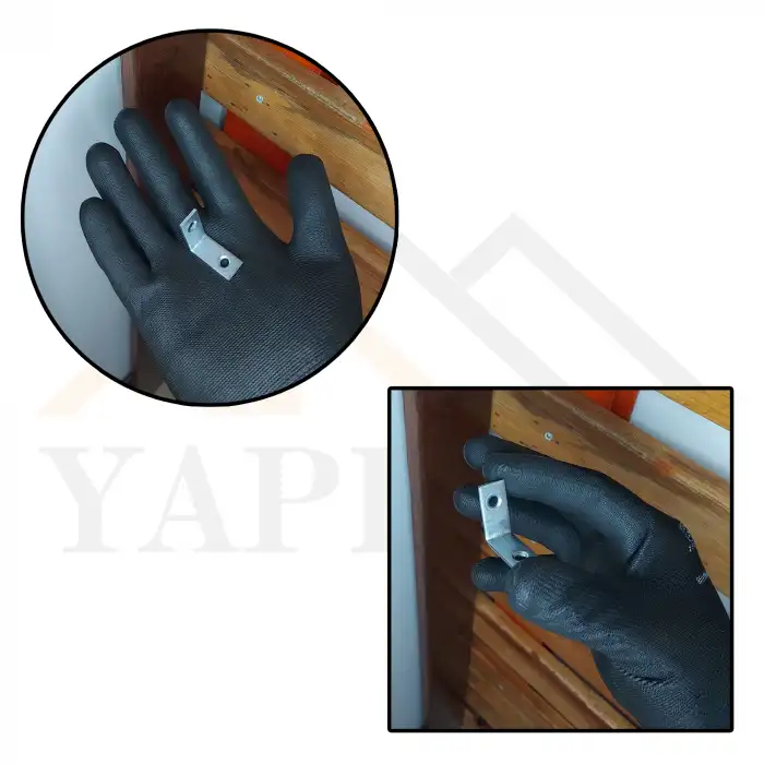 12x25x25mm - L Demir Gönye Köşebent (Kod-593) - Mobilya Dolap Raf Sabitleme Birleştirme Demiri - Köşe Bağlantı Aparatı