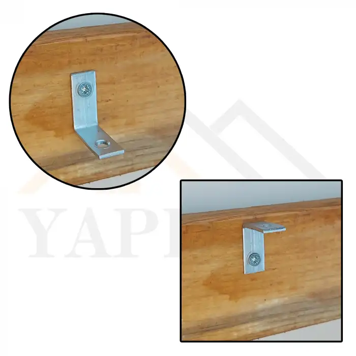 12x25x25mm - L Demir Gönye Köşebent (Kod-593) - Mobilya Dolap Raf Sabitleme Birleştirme Demiri - Köşe Bağlantı Aparatı