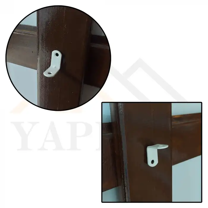 15x25x25mm Yuvarlak Başlı Köşebent Beyaz Renk (federli) - L Demir Gönye Köşe Birleştirme Sabitleme Aparatı