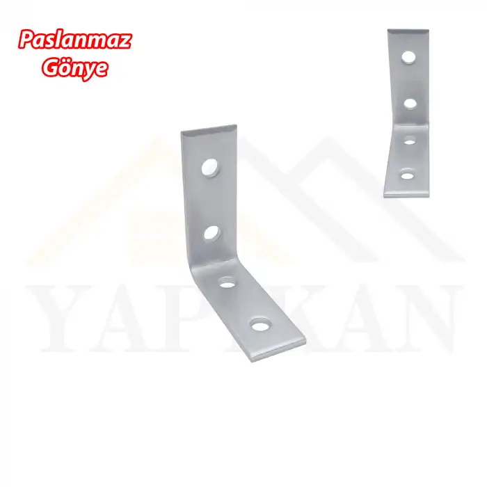 15x40x40mm - Paslanmaz İnox L Demir Gönye Köşebent - Mobilya Dolap Köşe Birleştirme Bağlantı Aparatı