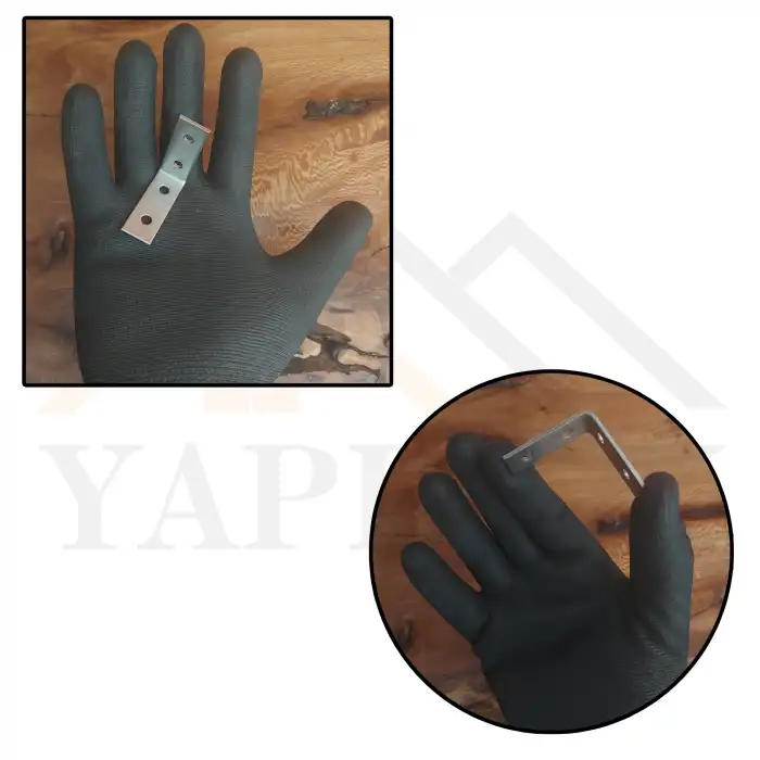 15x40x40mm - Paslanmaz İnox L Demir Gönye Köşebent - Mobilya Dolap Köşe Birleştirme Bağlantı Aparatı