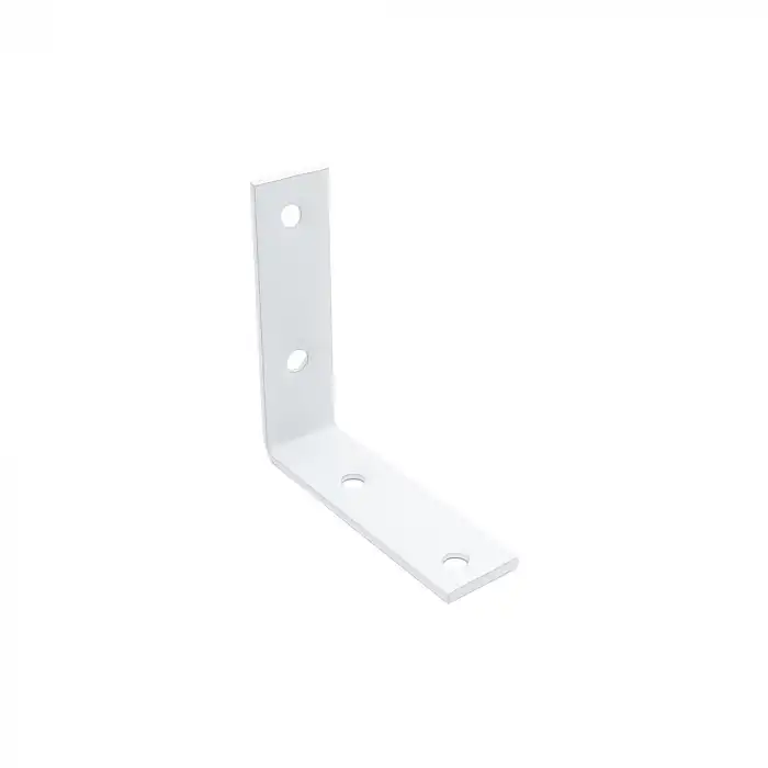 15x55x55mm- Beyaz L Demir Gönye Köşebent - Mobilya Dolap Sabitleme Köşe Bağlantı Aparatı