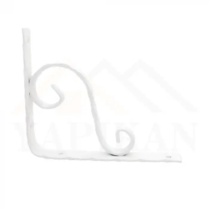 160x190mm - Çelik Ağır Yük Beyaz Raf Altı Ayak - Ferforje Raf Demiri Ayağı - Metal Duvar Raf Tutucu Montaj Aparatı