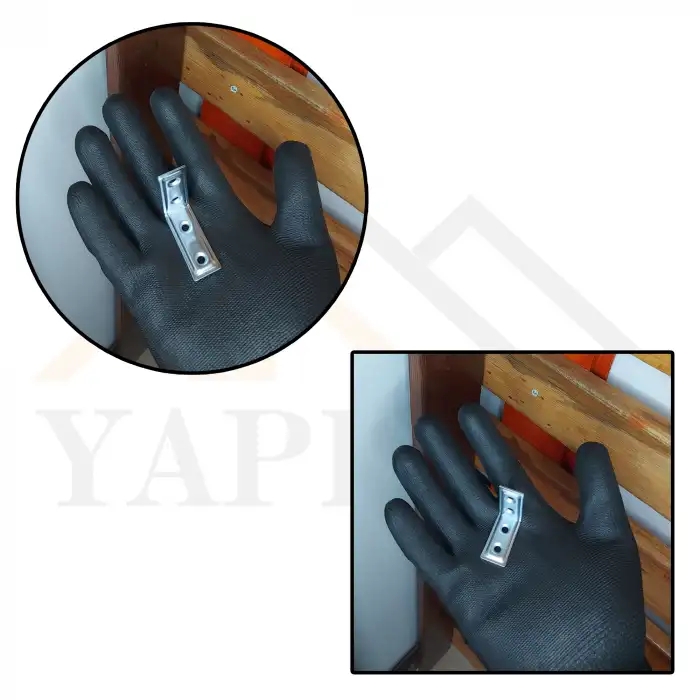 16x30x30mm - L Demir Gönye Köşebent (Kod-595) - Mobilya Dolap Raf Sabitleme Birleştirme Demiri - Köşe Bağlantı Aparatı