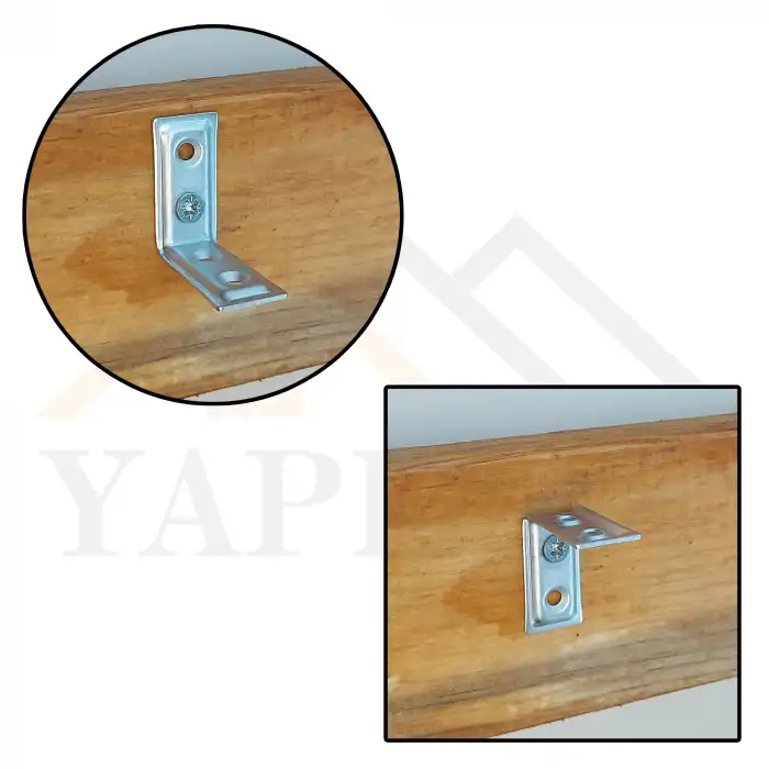 16x30x30mm - L Demir Gönye Köşebent (Kod-595) - Mobilya Dolap Raf Sabitleme Birleştirme Demiri - Köşe Bağlantı Aparatı
