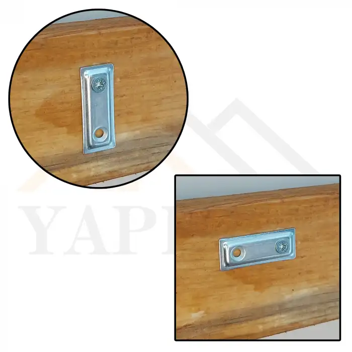 16x40mm - Düz Gönye Köşebent Bağlantı Demiri (Kod-420) - Mobilya Dolap Sabitleme Kenar Köşe Birleştirme Montaj Aparatı