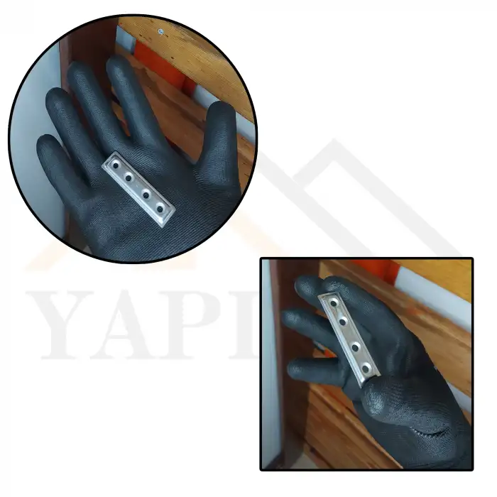 16x60mm - Düz Gönye Köşebent Bağlantı Demiri (Kod-421) - Mobilya Dolap Sabitleme Kenar Köşe Birleştirme Montaj Aparatı