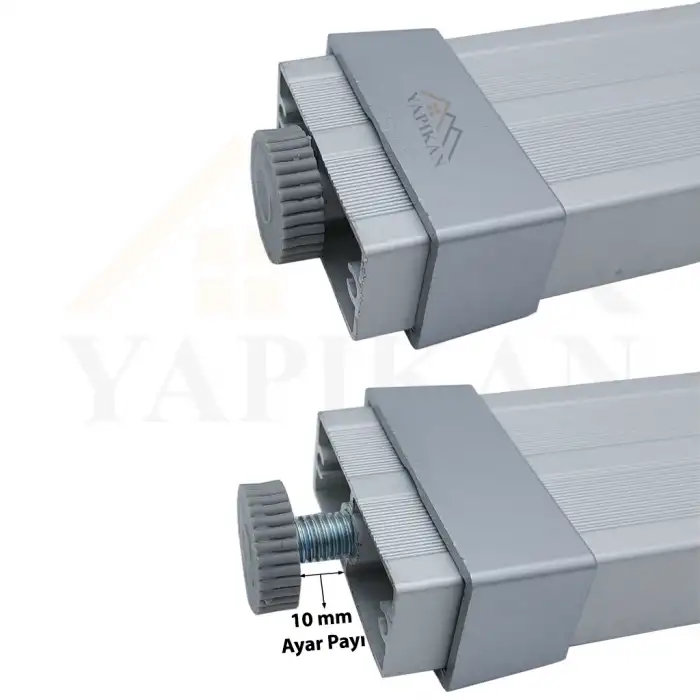 18mm Sunta MDF U Geçme Alüminyum Ayak 15 cm - Yükseklik Ayarlı - Suntaya Geçme Mobilya Dolap Baza Masa Ayağı