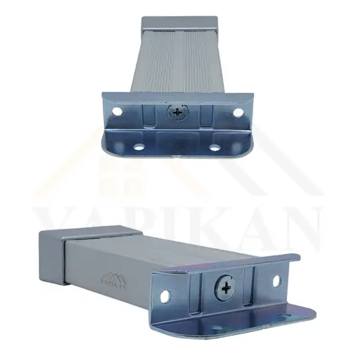 18mm Sunta MDF U Geçme Alüminyum Ayak 15 cm - Yükseklik Ayarlı - Suntaya Geçme Mobilya Dolap Baza Masa Ayağı