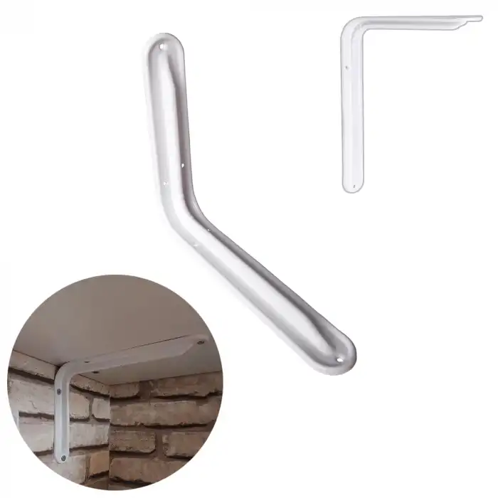 195 x 265 mm - Metal Beyaz Raf Altı Ayak Lüks Tip - Raf Tutucu Duvar Montaj Askı Aparatı - Raf Altı L Demiri Konsol Ayağı