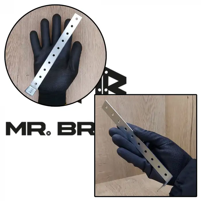 2 ad. Uzun Deprem Mobilya Dolap Sabitleme Aparatı 20x40x200mm - Duvar Eşya Sabitleyici L Demir Gönye