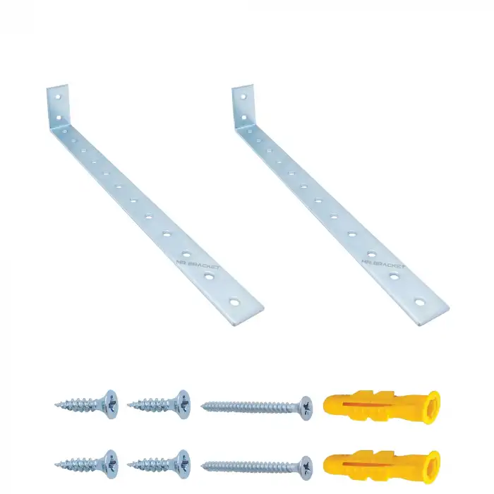 2 ad. Uzun Deprem Mobilya Dolap Sabitleme Aparatı 20x40x240mm - Duvar Eşya Sabitleyici L Demir Gönye