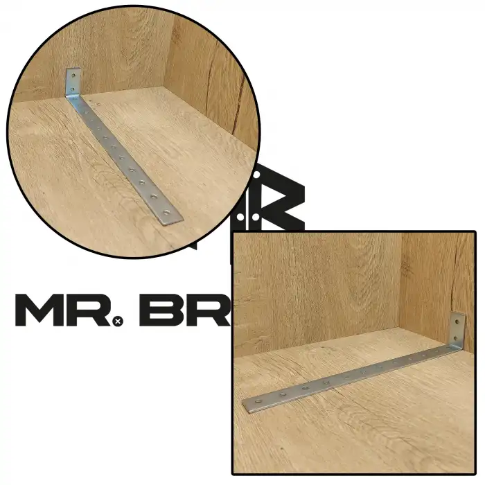 2 ad. Uzun Deprem Mobilya Dolap Sabitleme Aparatı 20x40x240mm - Duvar Eşya Sabitleyici L Demir Gönye