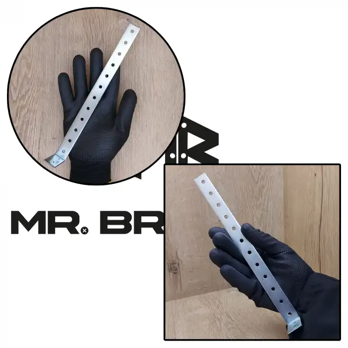 2 ad. Uzun Deprem Mobilya Dolap Sabitleme Aparatı 20x40x240mm - Duvar Eşya Sabitleyici L Demir Gönye