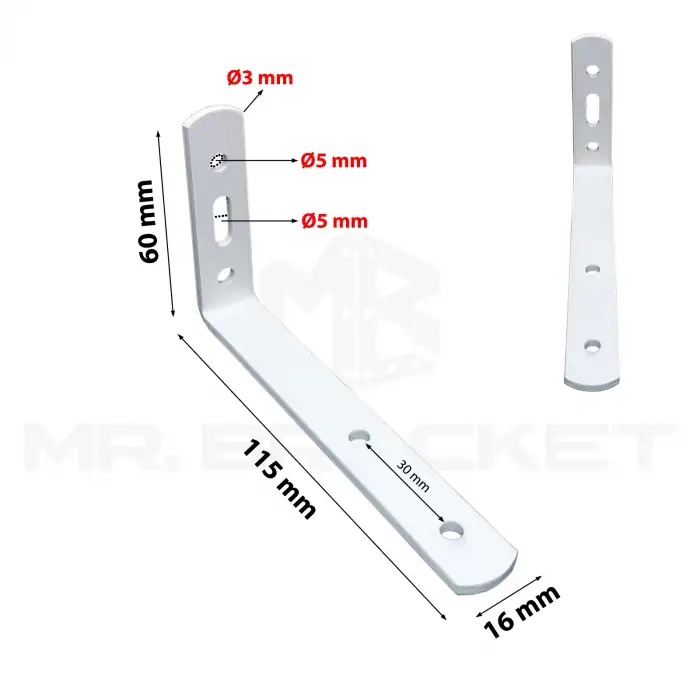 2li Çelik Deprem Dolap Sabitleme Aparatı 6x11.5 cm Beyaz - Mobilya Gardırop Sabitleyici L Demir