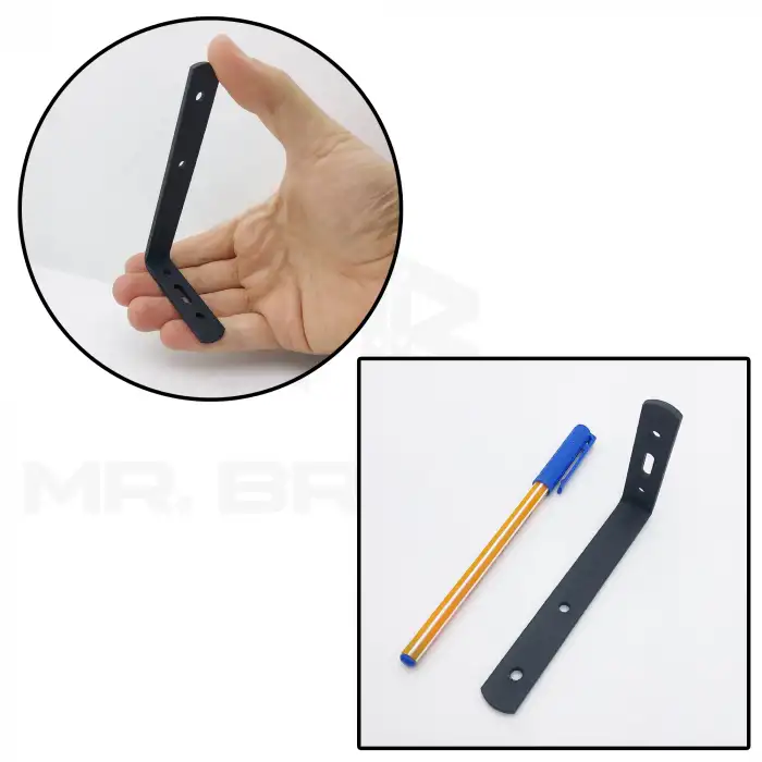 2li Çelik Deprem Dolap Sabitleme Aparatı 6x11.5 cm Siyah - Mobilya Gardırop Sabitleyici L Demir