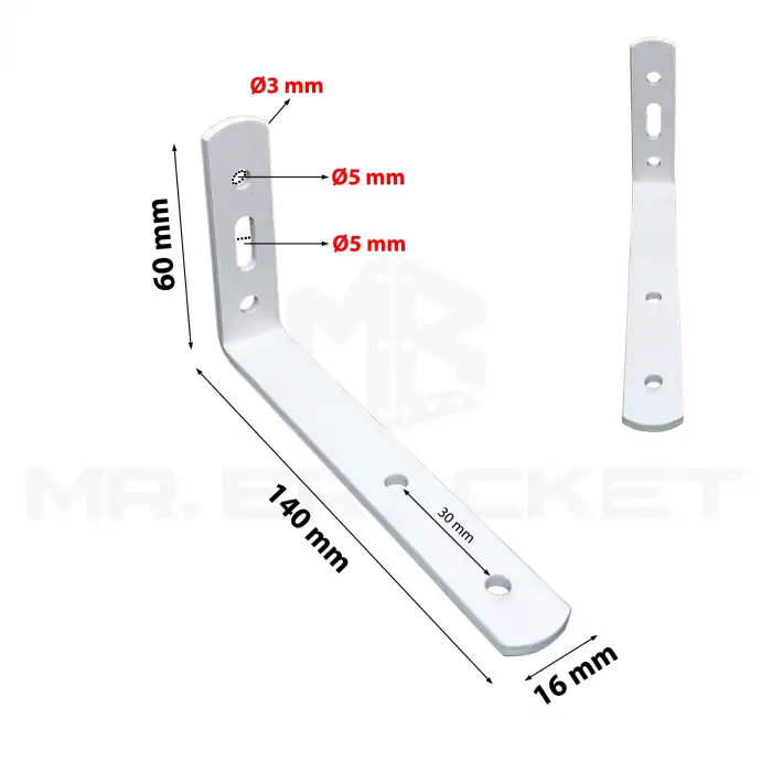 2li Çelik Deprem Dolap Sabitleme Aparatı 6x14 cm Beyaz - Mobilya Gardırop Portmanto Sabitleyici