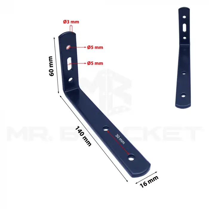 2li Çelik Deprem Dolap Sabitleme Aparatı 6x14 cm Siyah - Mobilya Gardırop Portmanto Sabitleyici