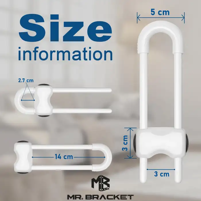 2li Sürgülü Model Çift Kapaklı Kulplu Dolap Kilidi - Bebek Çocuk Deprem Güvenlik Çekmece Kilit