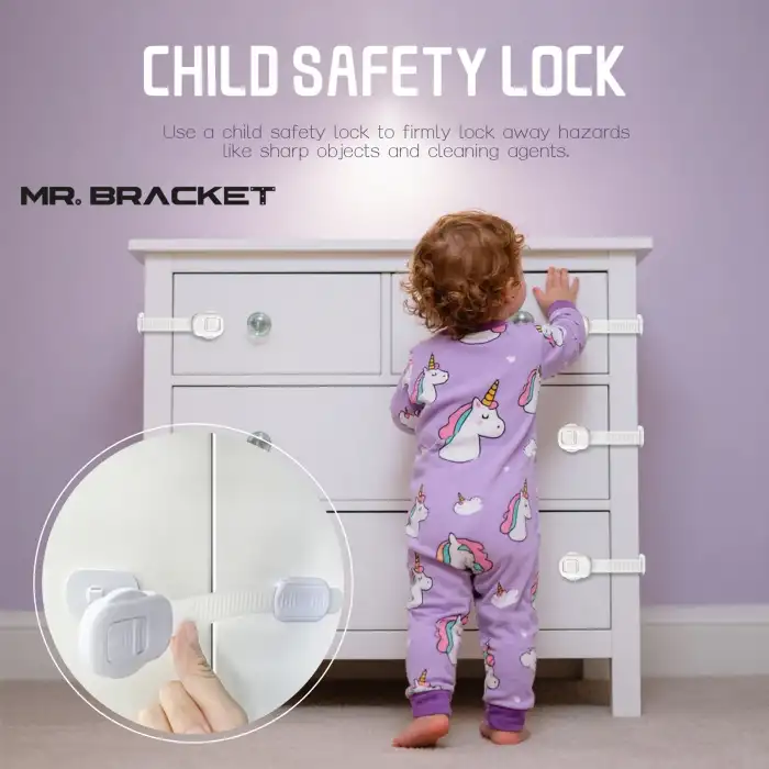 2li Yüksek Güvenlikli Kilitli Ayarlanabilir Bebek Çocuk Buzdolabı Fırın Klozet Dolap Çekmece Kilidi