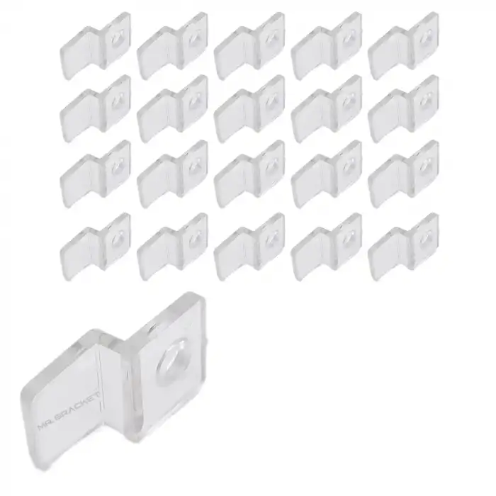 20 ad. Şeffaf Plastik Ayna Tırnağı - Cam Tutucu Tırnak - Duvara Ayna Sabitleyici Asma Montaj Aparatı