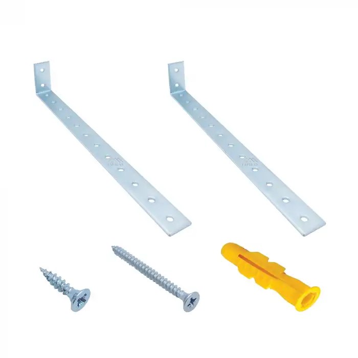 20x40x240 mm - Uzun Deprem Güvenliği Dolap Sabitleme Aparatı Seti - Mobilya Portmanto Gardırop Duvara Sabitleyici Aparat