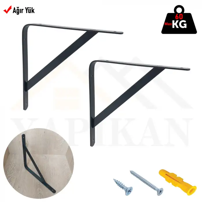 200x200mm - Modern Ağır Yük Beyaz Raf Altı L Ayak - Ferforje Raf Demiri Konsol Ayağı - Metal Duvar Raf Tutucu Montaj Aparatı