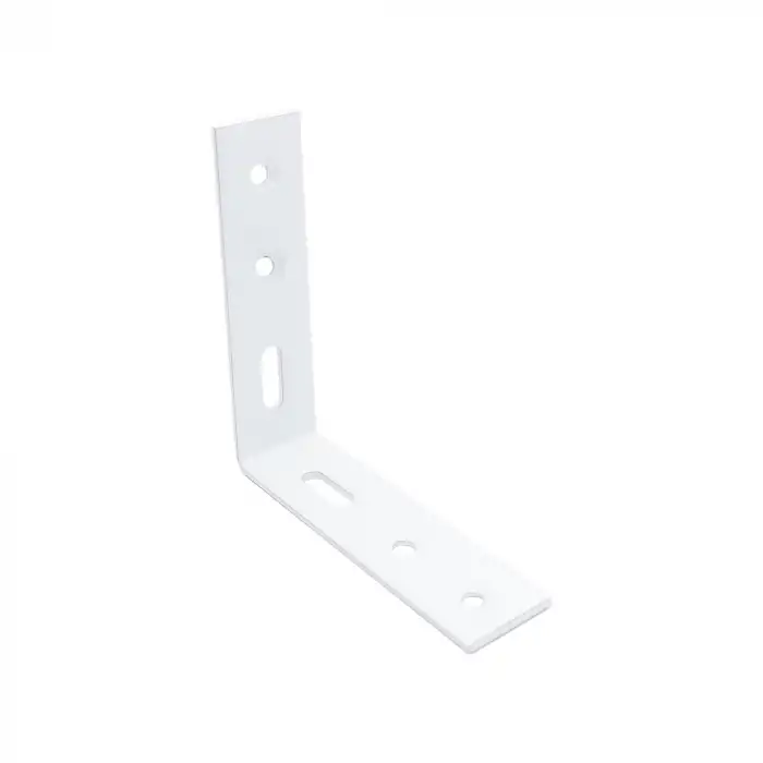 20x75x75mm- Beyaz L Demir Gönye Köşebent - Mobilya Dolap Sabitleme Köşe Bağlantı Aparatı
