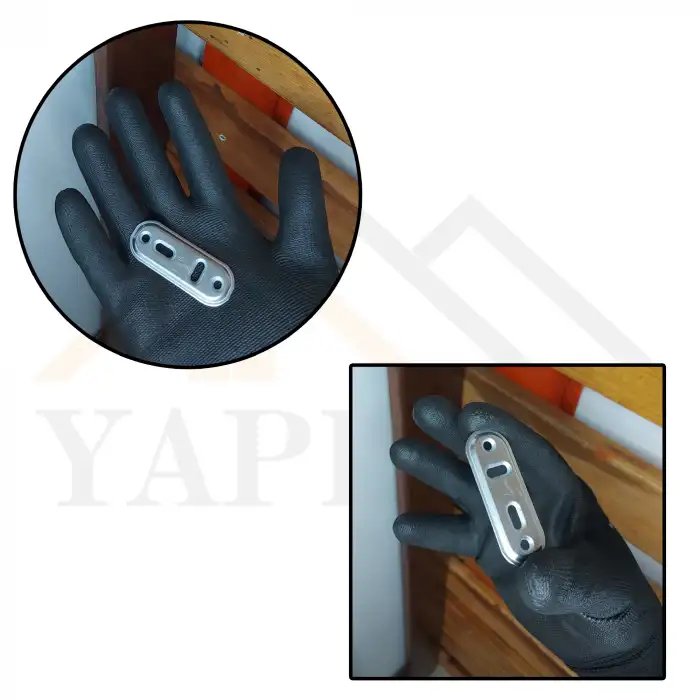 22x60mm - Düz Gönye Köşebent Bağlantı Demiri (Kod-424) - Mobilya Dolap Sabitleme Kenar Köşe Birleştirme Montaj Aparatı