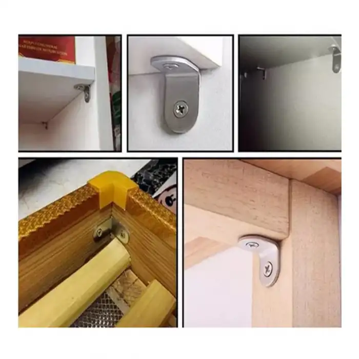 25 Ad. L Demir Gönye Köşebent 15x27x27mm - Mobilya Dolap Raf Masa Çekmece Köşe Sabitleme Birleştirme