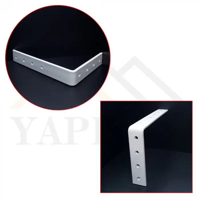 25x100x150mm Ağır Yük Köşebent Beyaz (5mm Kalınlık) - Ağır Yük Raf Destek Aparatı Demiri - Dekoratif Raf Altı L Ayak - Duvara Raf Tutucu Montaj Askı Aparatı