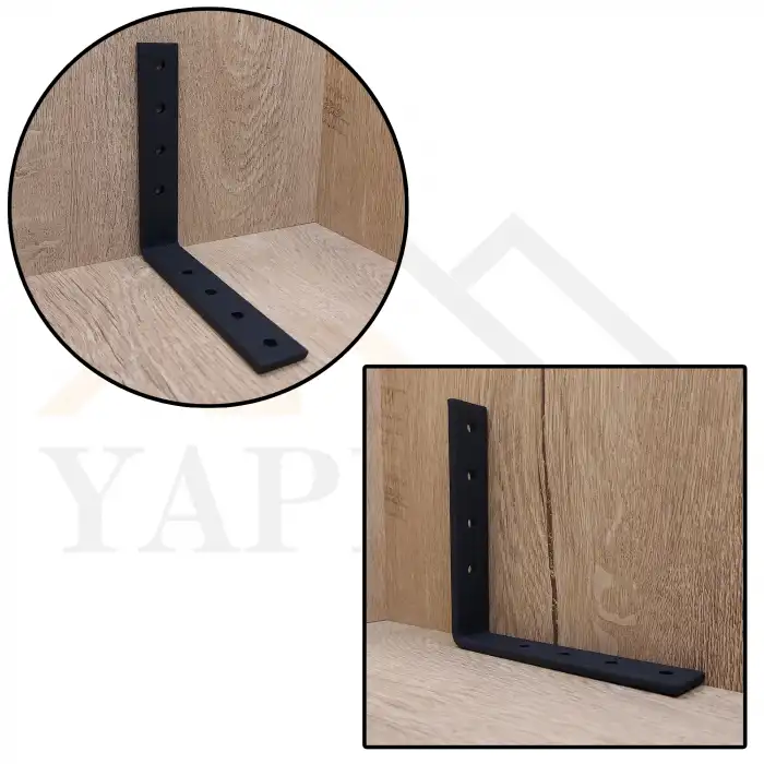 25x125x125mm - Ağır Yük Köşebent Mat Siyah