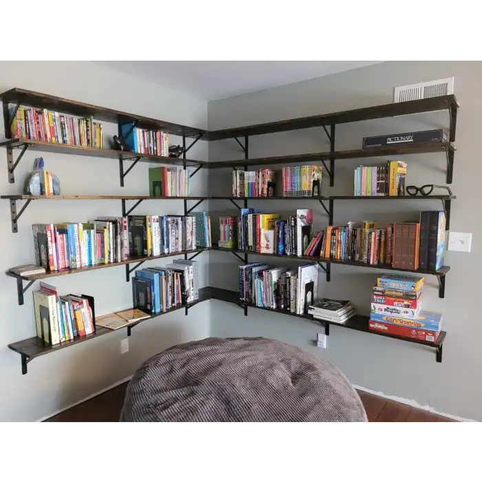 25x25cm - 2 ad. Siyah Modern Raf Altı Ayak - Metal Raf Tutucu L Demir Duvar Montaj Destek Aparatı