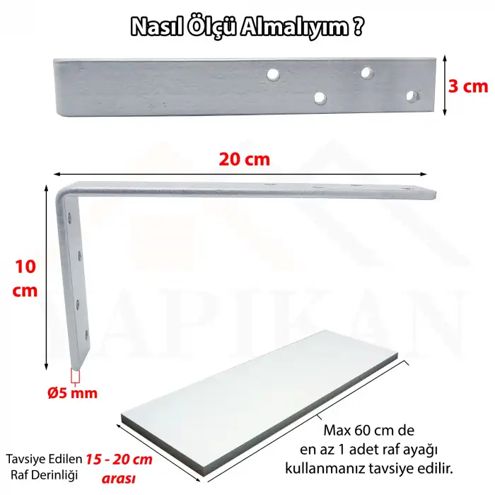 30x100x200mm - Ağır Yük Köşebent - Gümüş