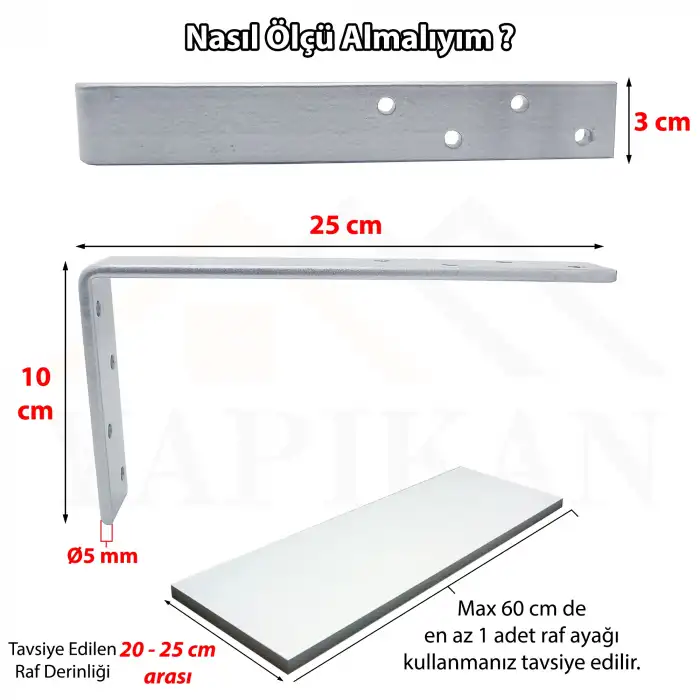 30x100x250mm - Ağır Yük Köşebent - Gümüş