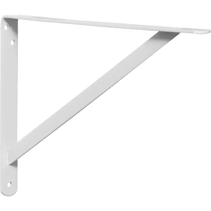 30x200x290mm Dekoratif Ağır Yük Raf Altı L Ayak Beyaz Renk - Duvara Raf Tutucu Montaj Askı Aparatı